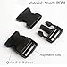 BEAULEGAN Plastic Buckles 2 Inch (Pack of 4) - Quick Side Release for Luggage Straps, Pet Collar, Backpack Repair, One Adjustable End, Black