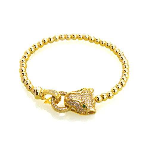 Moon Dust Gold Plated American Diamond Leopard Charm Bracelet For Girls, Teens & Women (MD_3042)