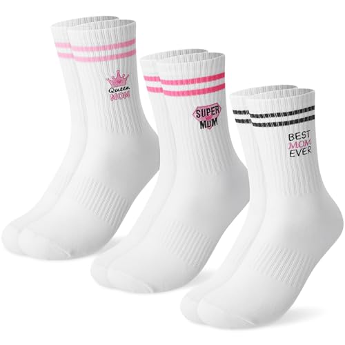 scenicamp 3 Pairs Funny Holiday Socks, Men Women Socks, Novelty Sock Gift for Mother's Day, Father's Day, Birthday, Gifts (Mother's Day)