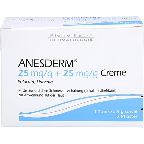 Anesderm 25 mg/g + 25 mg/g Creme + 2 Pflaster