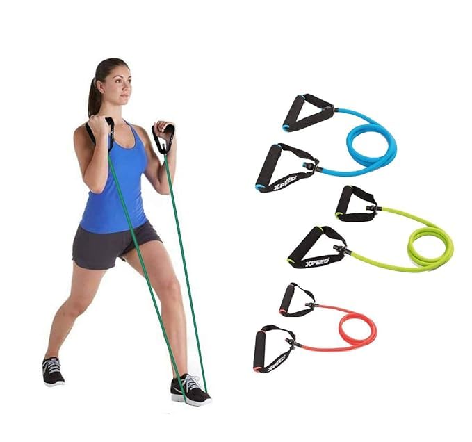 Image of Resistance Tube for Workout, Stretching Band for Exercise, Up to 25 KG, Multicolor, Ideal for Men & Women, Home Gym Equipment