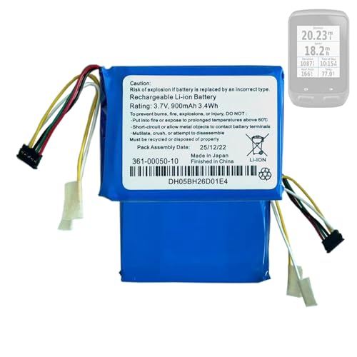 HIGHAKKU Batería de repuesto 361 00050 03,361 00050 10 compatible con GPS Gar min Edge 510