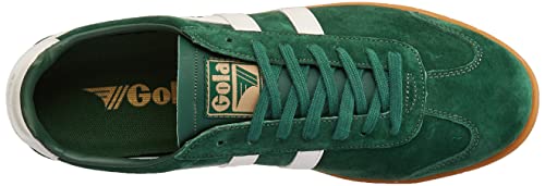 Image of Gola Hurricane Suede, Men's Sneaker, Evergreen Off White Gum Green, 8 US
