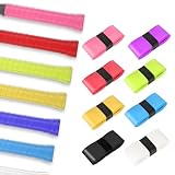 Tennis Racket Grip Tape, 8 Pieces Precut Anti-Slip Tennis Grip Tape Sweat Quick-Drying Tennis Overgrip Finishing Tape Absorbent Grip Wrap for Badminton Racket Handle, Tennis Accessories (8 Colors)
