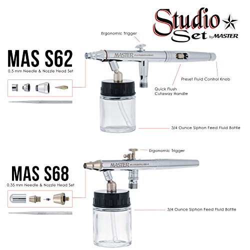 Aérographe Master G65 Studio kit complet avec 6 pochoirs différents modèles - 2