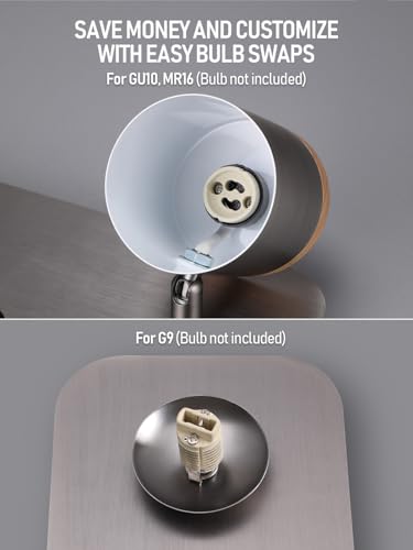 Image of TORCHSTAR Wall Mounted Bedside Reading Light, Dual-Head Sconce with Glass Globe, Plug-in & Hardwired, Adjustable Spotlight, 2 Switches, Satin Nickel, Pack of 2