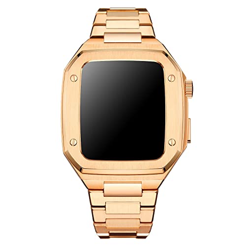 Bracelet en métal et étui Apple Watch 45mm en acier SCHIK