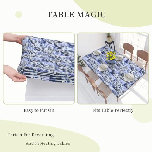Nappe extensible rectangulaire blanche élastique imperméable facile à nettoyer 76x122 - 8