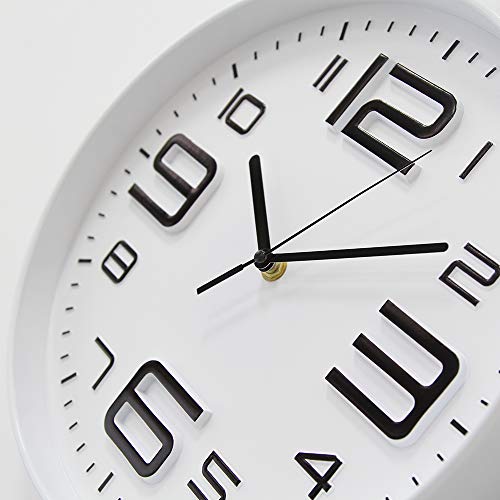 Image of HZDHCLH Wall Clock 12 Inch Silent Non Ticking Clock for Living Room Bedroom Kitchen Office (Model D)