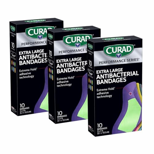 CURAD Performance Series Extra Large Antibacterial Bandages 30 Count