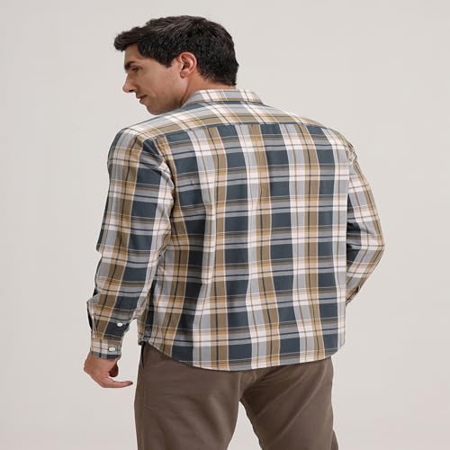 Image of BASICS 100% Cotton Checked Shirt for Men | Slim Fit | Everyday Smart Casual Wear | Full Sleeve