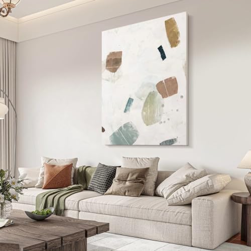 Toile abstraite peinte à la main pour habiller un grand mur vide de chambre