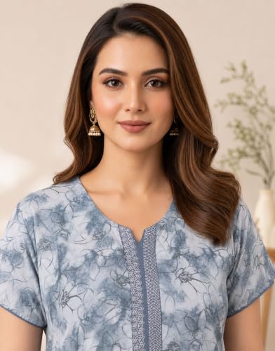 Image of Nighty| Nighty for Women Stylish| Alpine Nighty for Women| Night Gown for Women Stylish| Sleek A-Line Silhouette| Breathable Alpine Fabric|