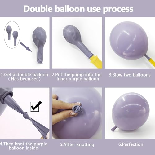 Image of Dusty Green Purple Pink Balloon Arch, Double Stuffed Lavender Light Sage Green Ivory Blush Pastel Balloon Garland Kit for Baby Shower Birthday Wedding Bridal Wild-Flower Tea Party Decoration
