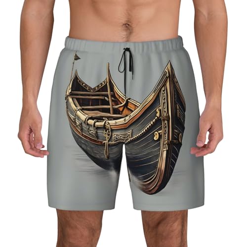 Maillot de bain viking pour homme au design bateau imprimé vêtement de plage durable