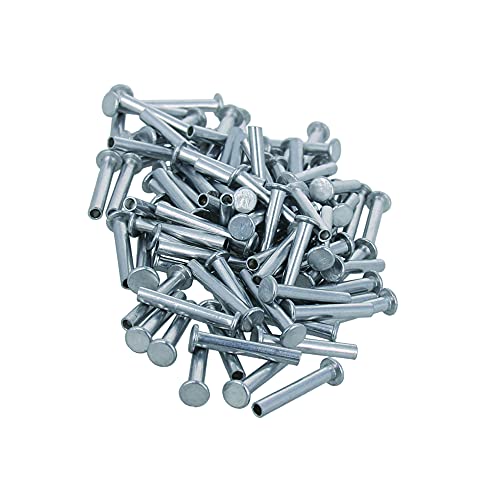 Juvielich Flat Head Solid Aluminum Rivets Nuts Aluminum Flat Head Semi-Tubular Rivets for Household Automobile Industry Silver Tone 2.5x16mm 200PCS