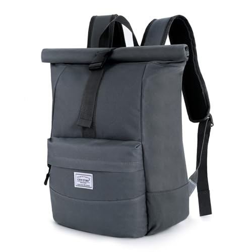 CALIYO Rolltop Rucksack Damen Groß, Laptop Rucksack Wasserdichter Backpack Schultasche mit Laptopfach Schule Studium Reisen