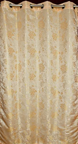 Image of FRESH FROM LOOM Floral Room Darkening Window Curtains 6 Feet,High Tenacity Yarn Polyester Weaved Rod Pocket Curtains,Screens for Home Office,Living Room Bedroom,Dust Repellent(Gold,6ft,2pc)