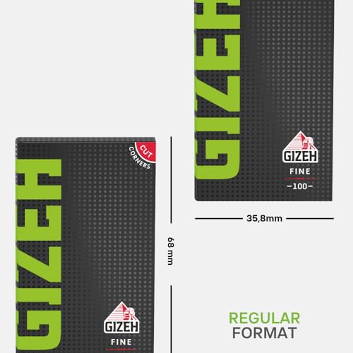 GIZEH BLACK Fine Papers – Dünne Blättchen zum Selbstdrehen - Packung mit Magnetverschluss, recyclebar - 20er Pack á 100 Premium Paper (18.5 g/m²)