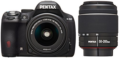 yςݕizRICOH fW^჌t PENTAX K-50 DAL18-55mmWREDAL50-200mmWR_uY[Lbg ubN K-50 WZOOM KIT BLACK 10907