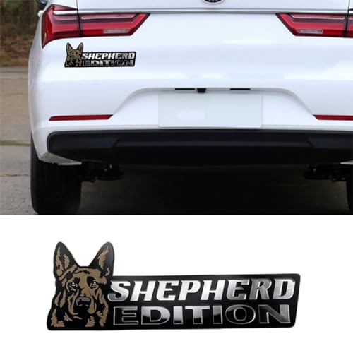 Image of Cute Dog Car Badge Laser Cutting Car Emblem,Funy 3D Acrylic Dogs Badge Rated Car Emblem Automotive Badge Decals and Stickers for Car, Truck, Rv, Boat Exterior Decoration (German Shepherd B)