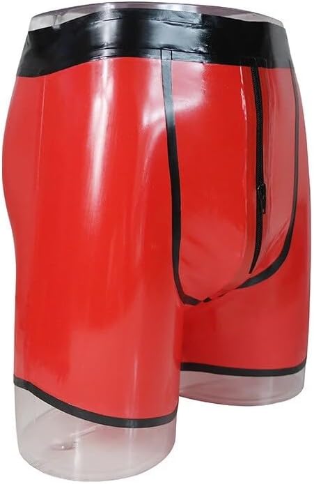Latex Shorts Pants with Zip Men's Fitted Latex Boxer Shorts Trousers Men Exotic Underwear SM Fetish Cosplay Costumes