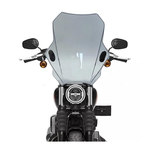 AIERDEYP Windschild Motorrad Für H&Arley Für D&avidson Für Street Bob 2018-2022 22/25/28mm Motorrad ABS Kunststoff Einstellbare Windschutzscheibe(Gray)