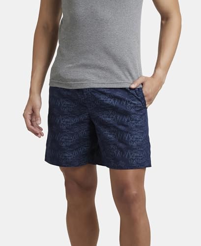 Image of Jockey US57 Men Super Combed Mercerized Cotton Woven Printed Boxer Shorts with Side Pockets (Pack of 2, Prints May Vary)