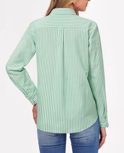 Image of siliteelon Button Down Shirts for Women Oxford Shirt Long Sleeve Classic Wrinkle Free Business Dress Shirts Work Office