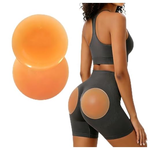 AFLIFLI 1-Pair Silicone Butt Pads, Portable Fake Hip Pads, Butt Lifter Enhancer & Padded Inserts Padding for Women Shapewear Control Panties Big Butt Peach