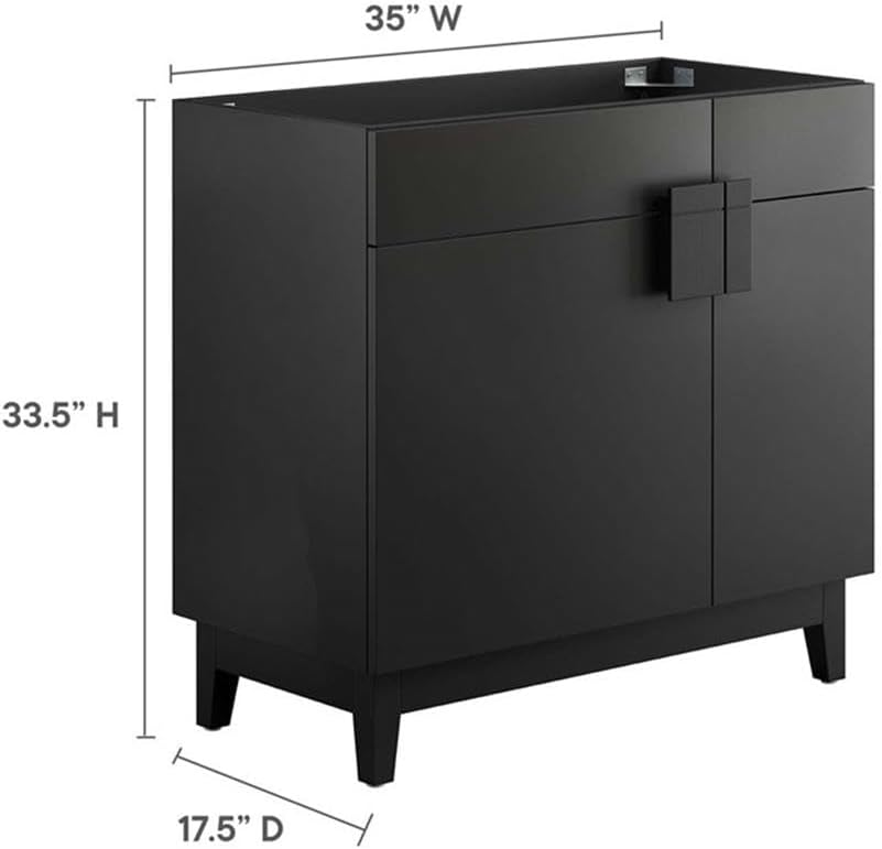 Miles Black 36" Modern Bathroom Vanity Cabinet