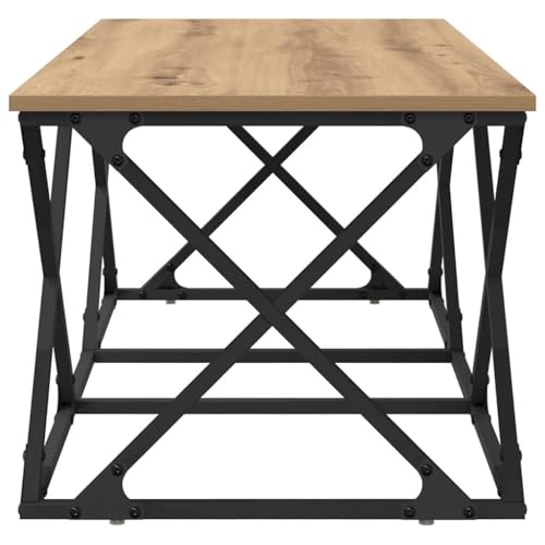 Tonture Couchtisch Artisan-Eiche 100x49x40cm, Holzwerkstoff, industriell, modern, robuster Wohnzimmertisch, Elegantes Design für kleine Räume – Bild 7