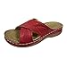 Sandali casual con plateau a incisa in pelle tinta unita da donna Scarpe Ciabatte