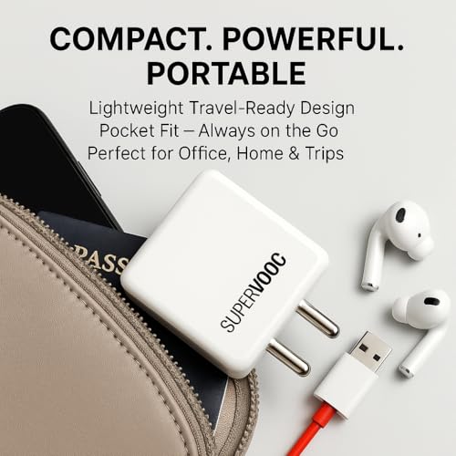 Image of mifaso 65W Supervooc Type-C Adapter With Original Cable|Fast Charging For Oneplus,Realme,Oppo,Redmi /Mi,Samsung,Tecno,Infinix,Lava|Dart /Warp /Superdart /Rapid,All Protocols Support|PD 65 W QC 3.0