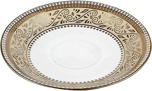 Image of E-Ezra Fine Bone China Tea Cup Saucer, Pack of 12, 160 ml Gold