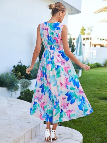 Image of Flessibili Women's Sleeveless Floral Maxi Dress 2026 Sundresses Spring Summer Wedding Guest