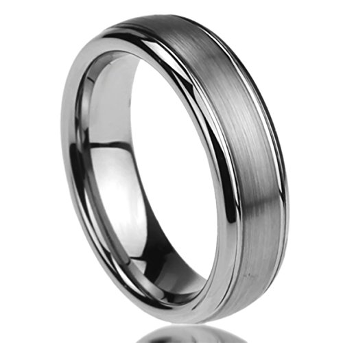 Prime Pristine 6mm 8mm Mens Womens Titanium Wedding Band Ring Brushed Centered Domed Band Ring SZ: 11