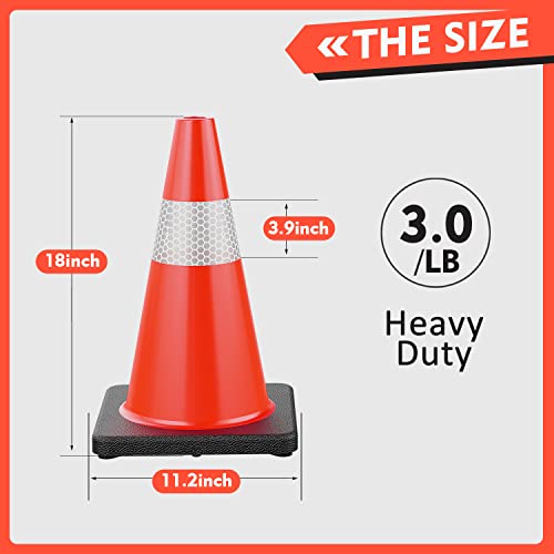 Roadhero SAFETY18-4-BLK Pack Traffic Safety Cones 18 Inch thumb #6
