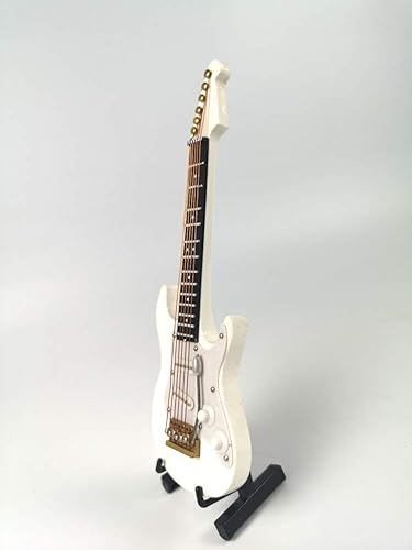 Miniatura 7 de ALANO Modelo de decoración de guitarra eléctrica, modelo de mini guitarra, adorno decorativo con lazo (GE34C-10-S)