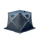 SIXRUN Tienda de Campaña para Pesca en Hielo Al Aire, Diseño Aislado para 5-8 Personas, Fácil Instalación con Ventilación para Acampar y Pescar en Invierno (Pentagonal)