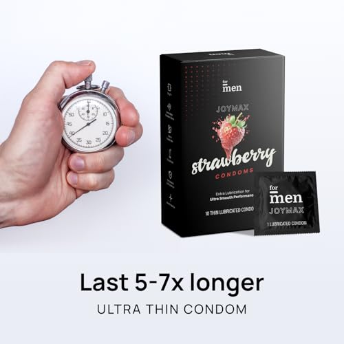 Image of ForMen Joymax Strawberry Flavored Condoms 10-Count With Intimate Wash For Men | Foam Based Formula | Anti Bacterial, Anti Itch Cleansing, Intimate Hygiene
