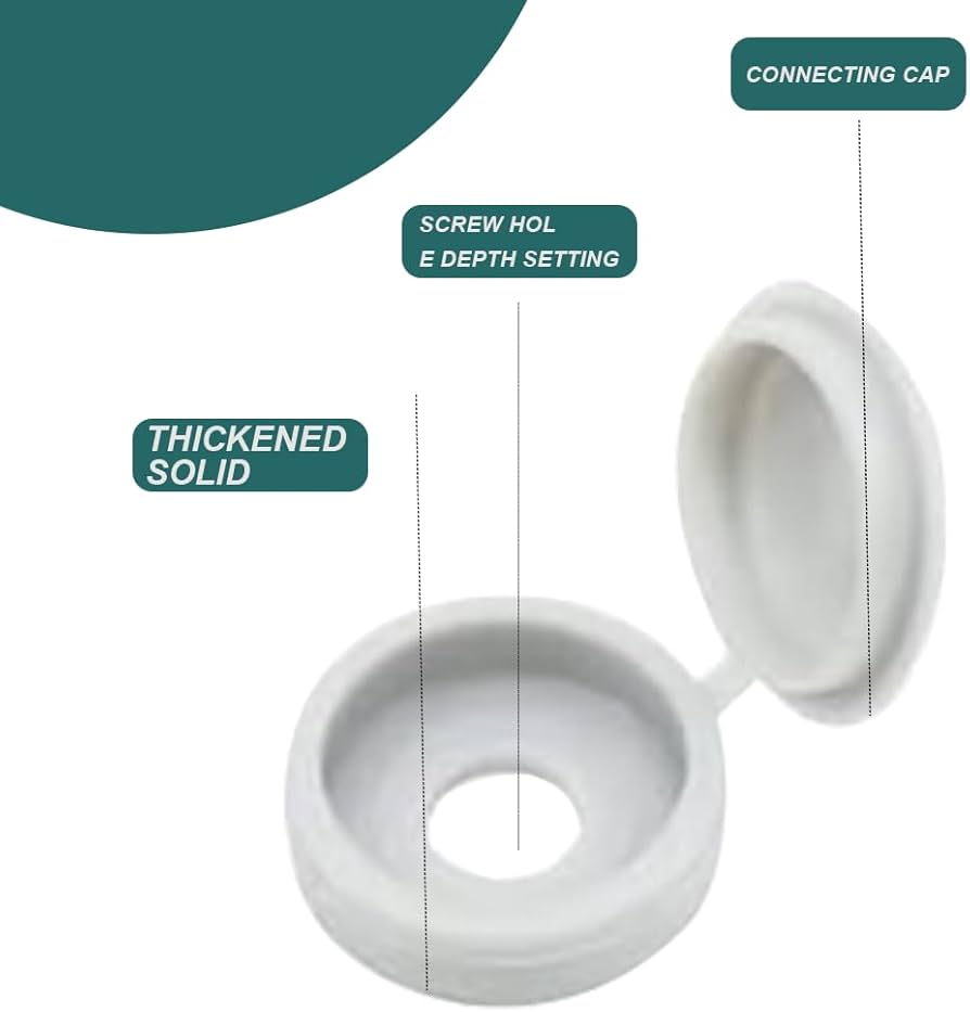Copriviti Incernierati In Plastica - Set Da 100 Pezzi Taglia M - Coperture A Scatto Per Viti Bianche - Foto 12