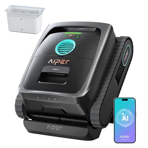 AIPER Scuba V3 with 3 Pcs Ultra-Fine Replacement Filters, 10x Faster Pool Cleaning with AI Patrol, One Week Carefree Cleaning, Smart Waterline Parking, Gray & White
