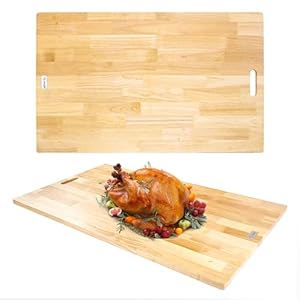 Extra Large Wooden Cutting Board 36 x 22 Inch, Largest Chopping Butcher Block for Turkey, Meat, Vegetables, BBQ, Cheese Charcuterie Board with Hanging Hole