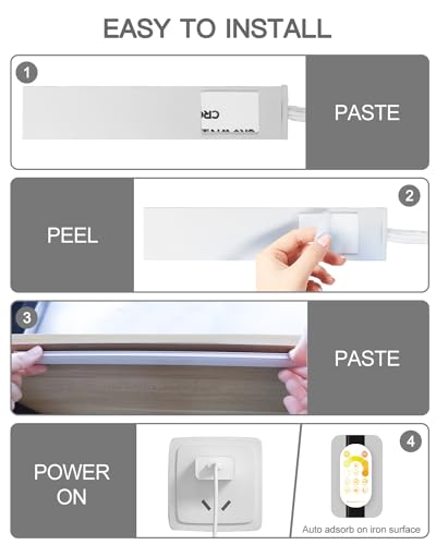 Image of Daymeet Dimmable 12 Inch Ultra Thin Under Cabinet Lighting, Under Cabinet Lights Plug in, Multi-Color Super Bright LED Lights Bar Under Counter Lights Indoor for Kitchen, Shelf, Closet, Desk (3 Pack)