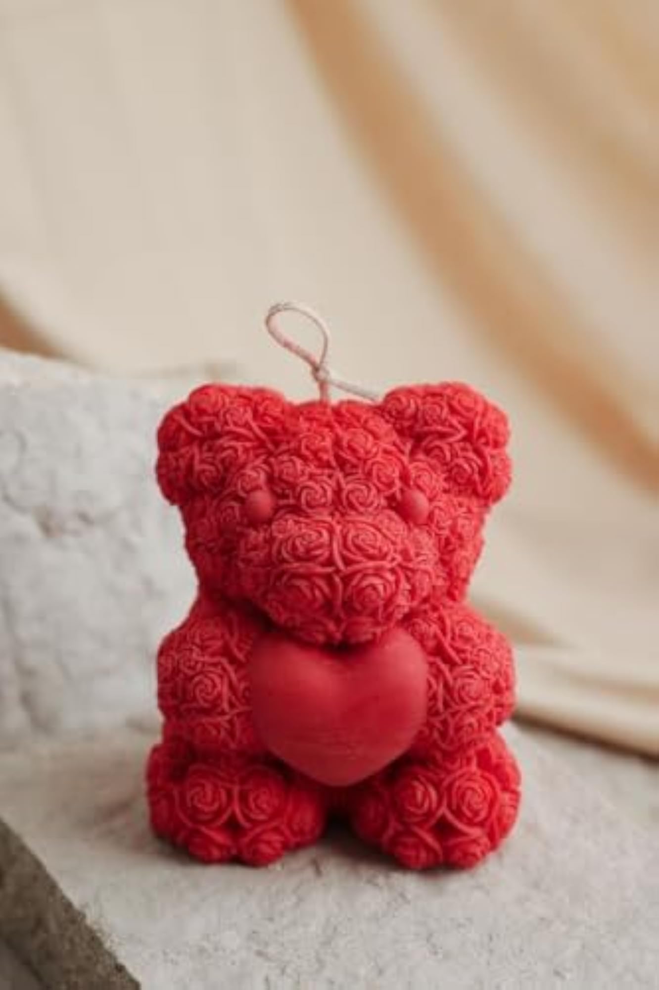 Rose & Jasmine Fragrance Teddy Bear Candles, Handmade Aromatherapy