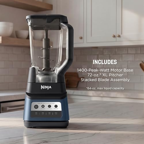 Image of Ninja Professional Plus Blender Premier | Max Power Smoothie Blender, Ice Cream Maker, Frozen Drink & Margarita Machine | 3 Auto IQ Presets, 1400 W, 72oz Total Crushing Pitcher | Blue | BN701BLBRN