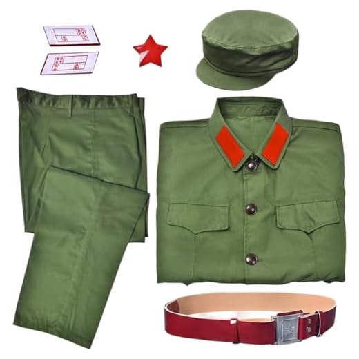 Haowul Ensemble d'uniforme Militaire Rétro, Costume Militaire Style Ancien Type 65, Tenue De Soldat Verte pour Spectacle, Vêtements De Représentation Commémoratifs pour Vétérans