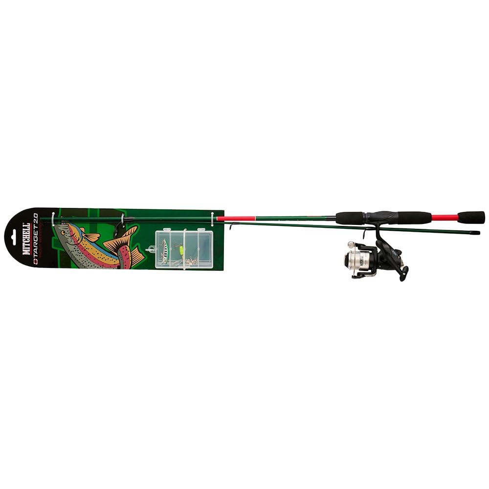 Mitchell Target II Spinning Combo, Fishing Rod and Reel Combo, Predator Fishing, Ready to Fish Kits Include Rods and Reels Pre-Spooled With LinePike/Perch/Zander, Unisex, Black, 1.8m | 5-20g โ image 1