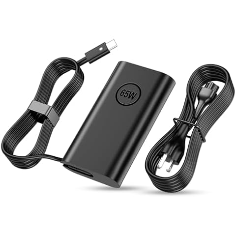 Replacement for Dell 65W 45W USB C Slim Laptop Charger - fit Latitude 5420 5540 5520 7420 5440, XPS 13, Chromebook 3100 Inspiron 2 in 1 - Fast Charging, Long Power Cord Type C Computer Adapter Cover